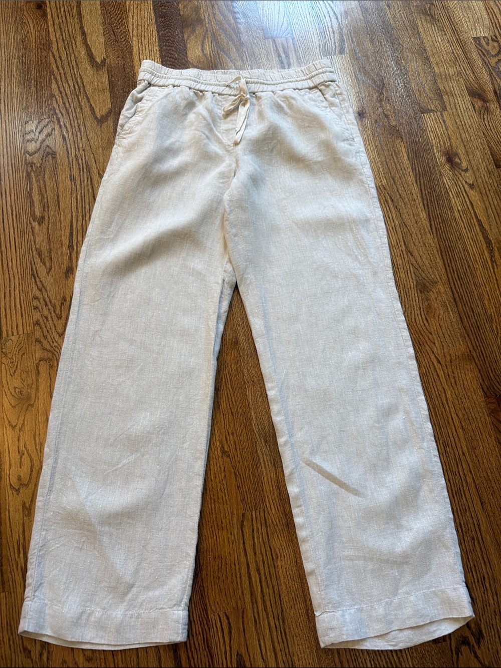 Talbot Ladies’ Lightweight Linen-Blend Drawstring Pants — Cream